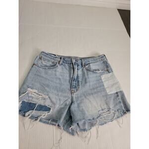 AMERICAN EAGLE Denim Shorts Womens Sz 12 Rainbow Highest Rise 90's Boyfriend